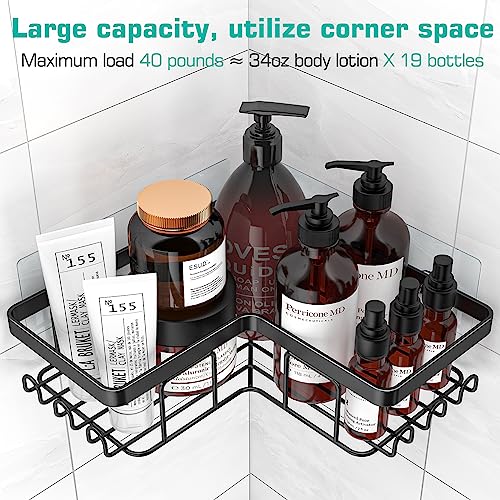 YASONIC Corner Shower Caddy, 3-Pack Adhesive Shower Caddy with Soa...