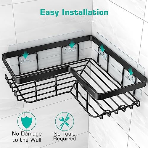 YASONIC Corner Shower Caddy, 3-Pack Adhesive Shower Caddy with Soa...