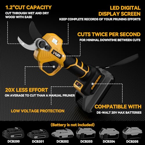 Brushless Electric Pruning Shears for DeWalt 20V Battery, Portable...