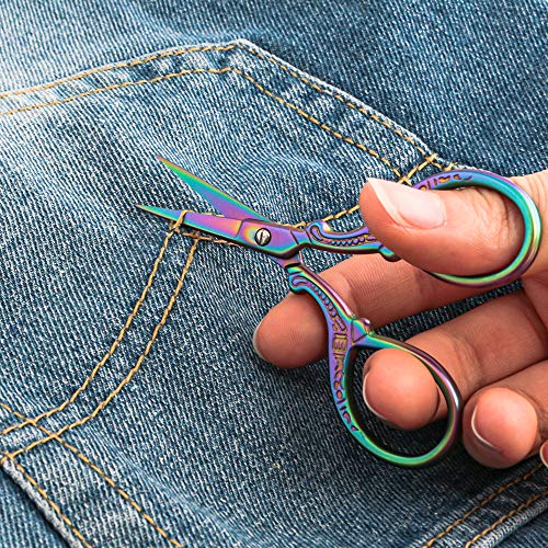Vintage Embroidery Scissors, Crane Scissors, Grass And Flower Desi...