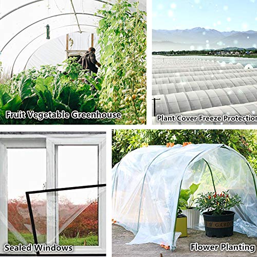 YBB 4.9 x 9.8 Feet Clear Plastic Greenhouse Film, 6 mil Thickness ...