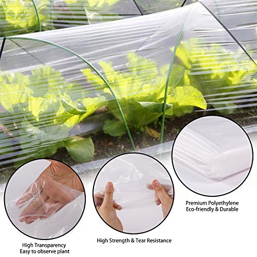 YBB 4.9 x 9.8 Feet Clear Plastic Greenhouse Film, 6 mil Thickness ...