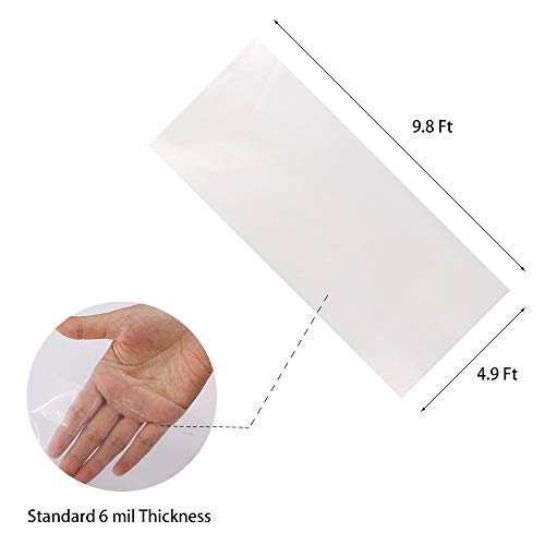 YBB 4.9 x 9.8 Feet Clear Plastic Greenhouse Film, 6 mil Thickness ...