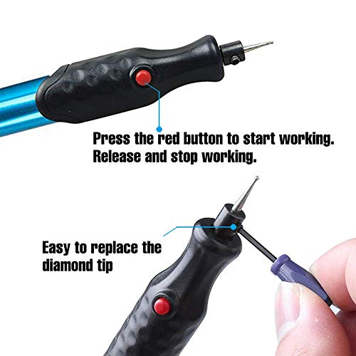 Electric Micro Engraver Pen Carve Engraving Tool Kit for DIY Jewel...