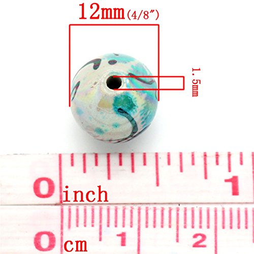 Mixed Plated Bright Multicolor Pattern Acrylic Beads for Jewelry M...