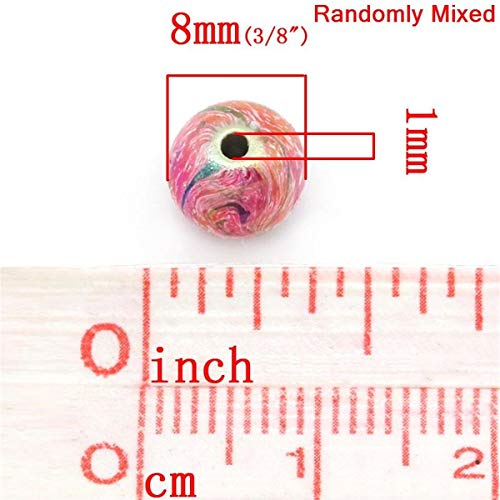 Yc 300pcs 8mm Mixed Color Multicolor Acrylic Round Ball Loose Bead...
