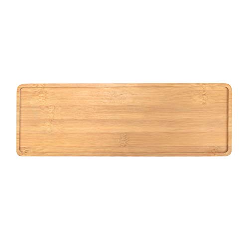 2 Pack Plant Saucer, Mini Rectangle Bamboo Tray, Drainage Pot Sauc...