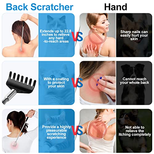 Yeipis 3 Pack Back Scratcher Metal Portable Telescoping Back scrat...
