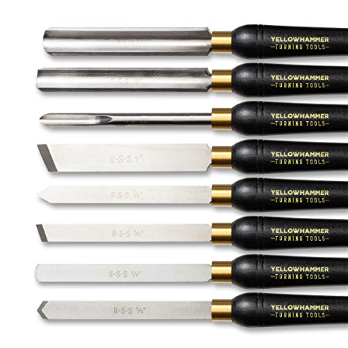 Yellowhammer Turning Tools Essentials 8 Piece Lathe Chisel Set For...