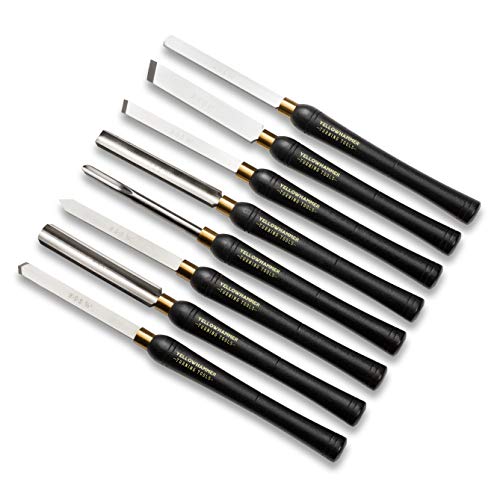 Yellowhammer Turning Tools Essentials 8 Piece Lathe Chisel Set For...