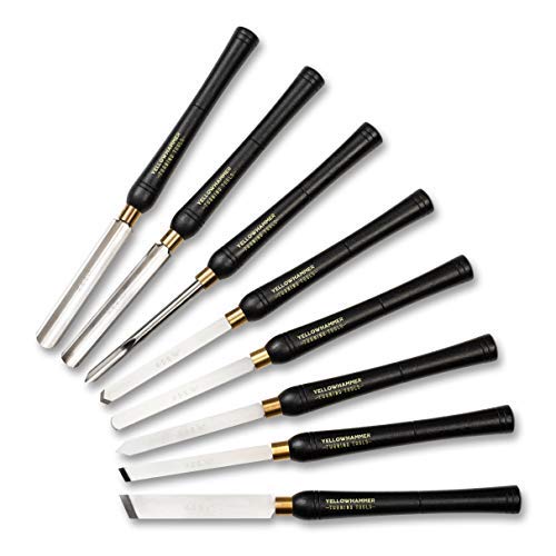 Yellowhammer Turning Tools Essentials 8 Piece Lathe Chisel Set For...