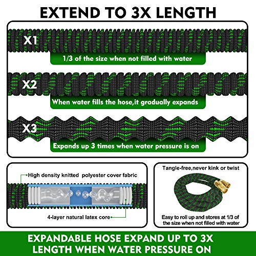 YEMMEN Garden Hose 50ft Expandable Water Hose Flexible Retractable...
