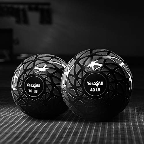 Yes4All Fitness Slam Medicine Ball 15lbs for Exercise, Strength, P...