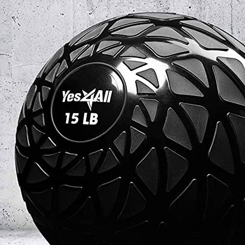 Yes4All Fitness Slam Medicine Ball 15lbs for Exercise, Strength, P...
