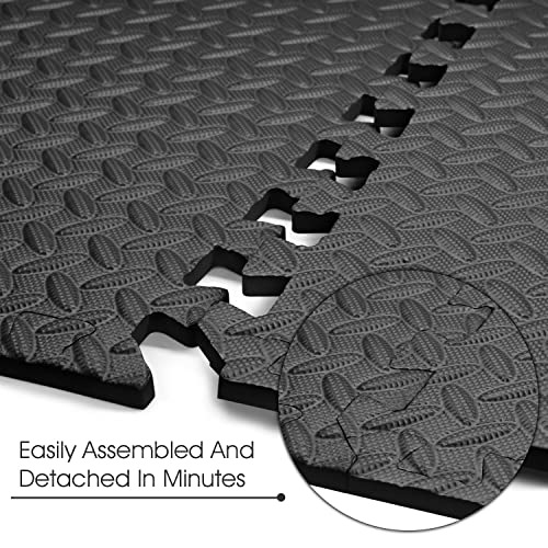 Yes4All Interlocking Exercise Foam Mats with Border – Interlocking...