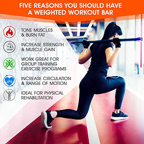 Yes4All Total Body Weighted Workout Bar, Body Bar For Exercise, Th...