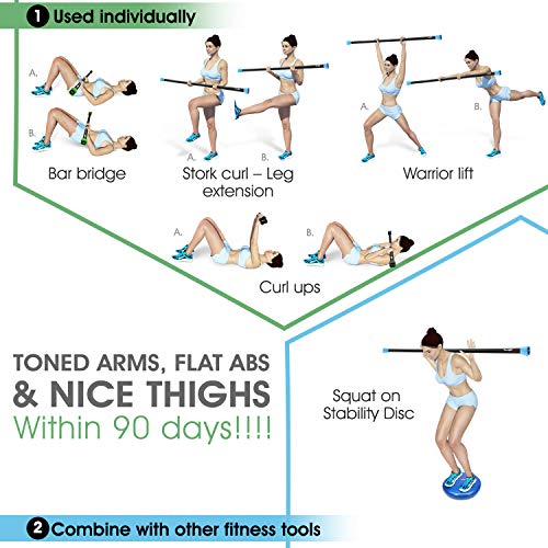 Yes4All Total Body Weighted Workout Bar, Body Bar For Exercise, Th...