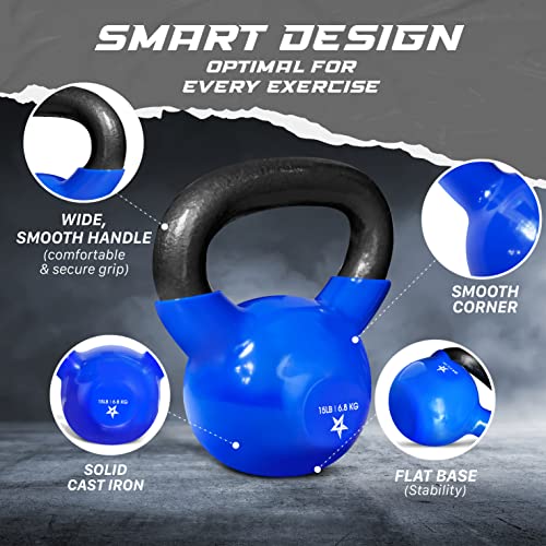 Yes4All Vinyl Coated Kettlebell Weights Set – Great for Full Body ...