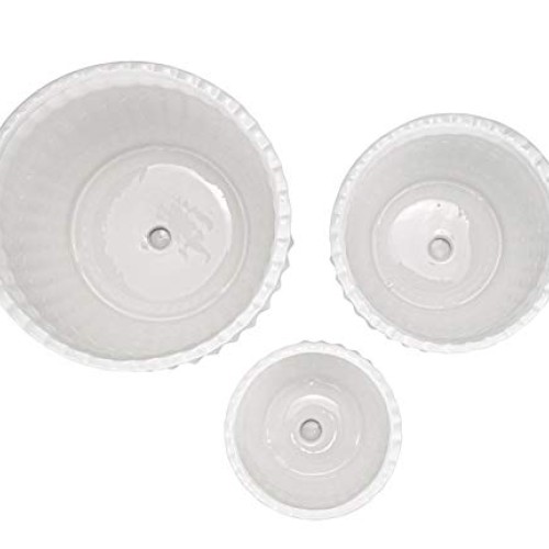 Yesland Ceramic Flower Plant Pots with Saucer, Set of 3 in Differe...