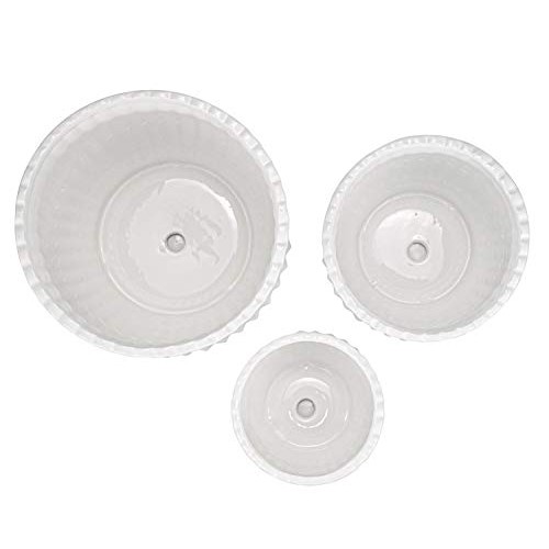 Yesland Ceramic Flower Plant Pots with Saucer, Set of 3 in Differe...