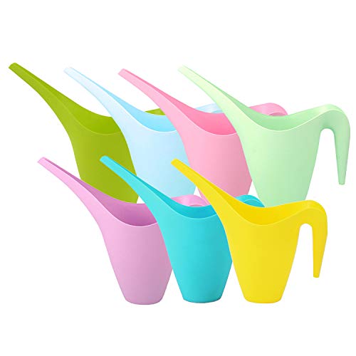 Yesland Set of 7 Plastic Watering Can - 1.8 L Easy Pour Watering P...