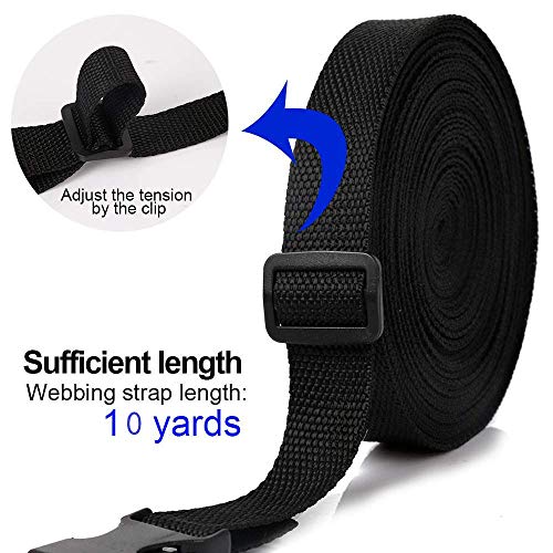 YGDZ 10 Yards 1 Inch Nylon Webbing Strap with 20 Set 1 Inch Side R...