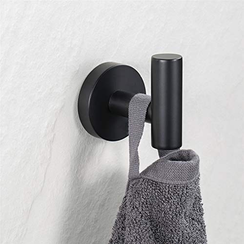 YGIVO 2 Pack Towel Hooks, Matte Black SUS304 Stainless Steel Coat ...