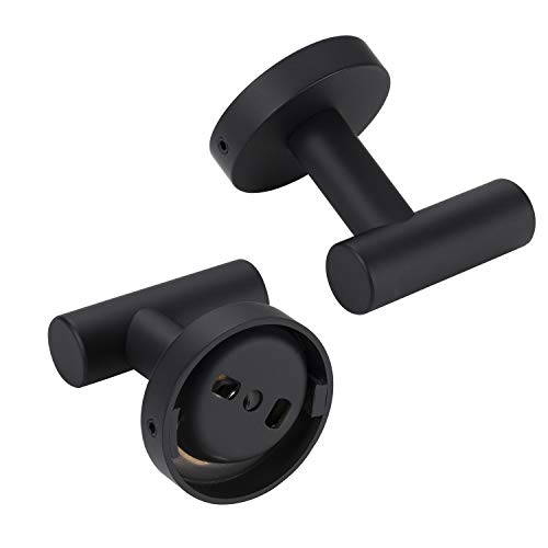 YGIVO 2 Pack Towel Hooks, Matte Black SUS304 Stainless Steel Coat ...