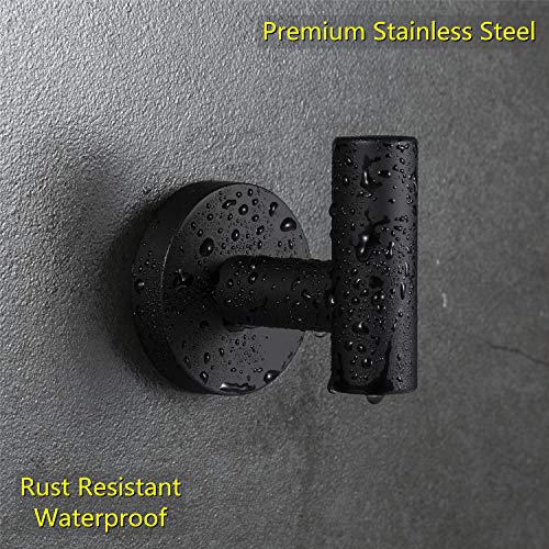 YGIVO 2 Pack Towel Hooks, Matte Black SUS304 Stainless Steel Coat ...