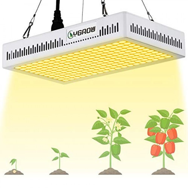 YGROW 600W LED Grow Light Full Spectrum,Update Light Plant Bulbs G...
