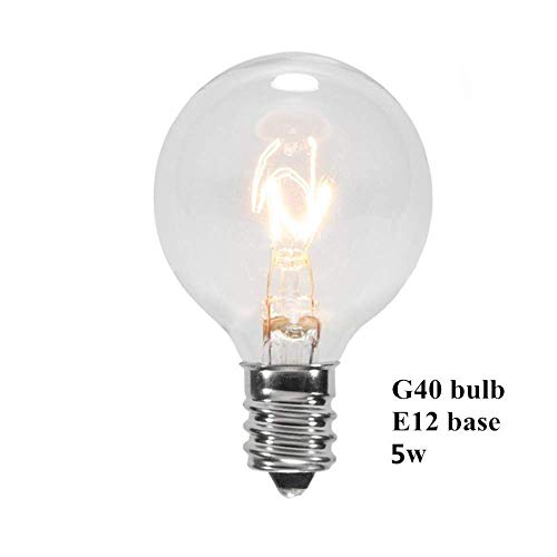 Clear Globe G40 E12 Screw Base Light Bulbs, for String Light Bulb ...