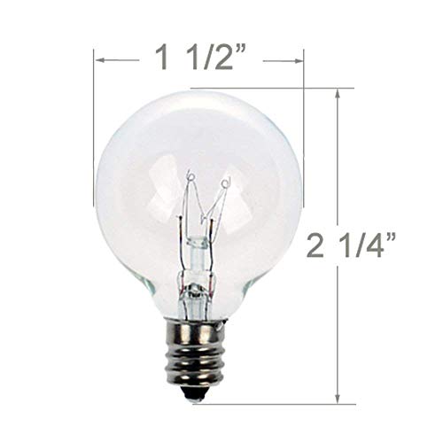 Clear Globe G40 E12 Screw Base Light Bulbs, for String Light Bulb ...