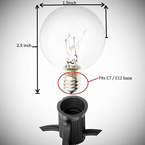 Clear Globe G40 E12 Screw Base Light Bulbs, for String Light Bulb ...