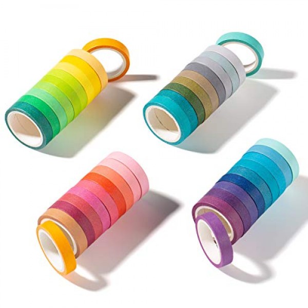 YI LIN Washi Tape Set,Colored Decorative Masking Tapes,40 Rolls Pa...