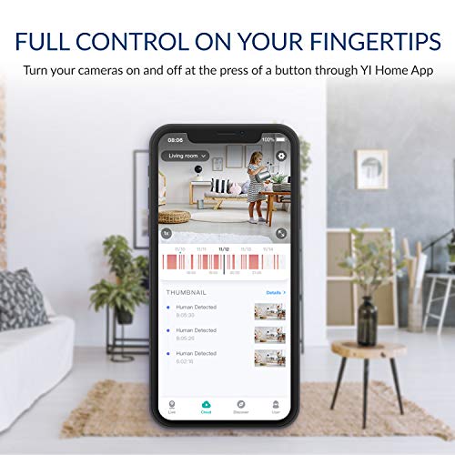 YI 2pc Pan-Tilt Dome Security Camera, 360 Degree 2.4G Smart Indoor...