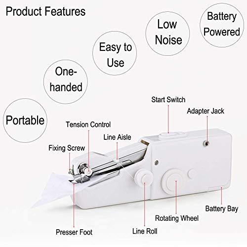 Handheld Portable Sewing Machine Yibaision Mini Electric Stitching...