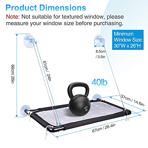 Yicostar Cat Window Perch, Large Cat Window Hammock with 4 Strong ...
