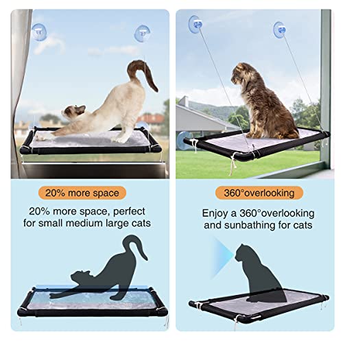 Yicostar Cat Window Perch, Large Cat Window Hammock with 4 Strong ...