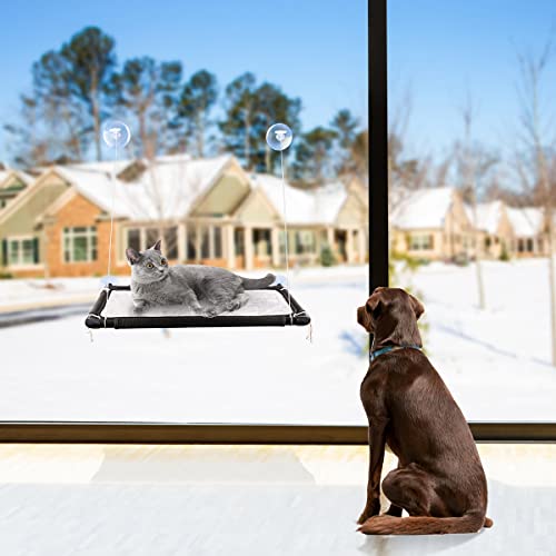 Yicostar Cat Window Perch, Large Cat Window Hammock with 4 Strong ...