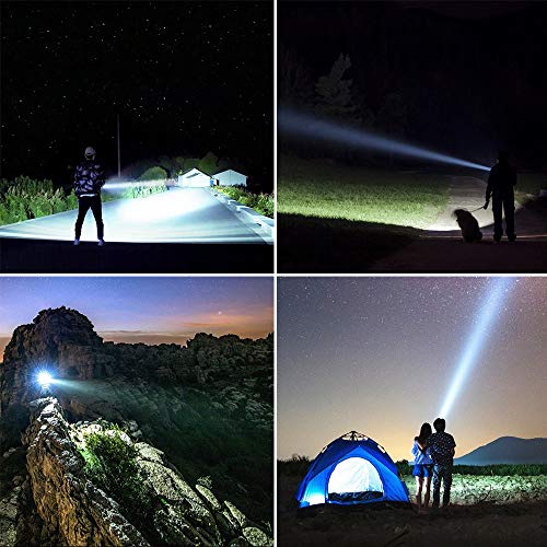 YIERBLUE Rechargeable spotlight, Super Bright 6000 Lumen LED Flash...