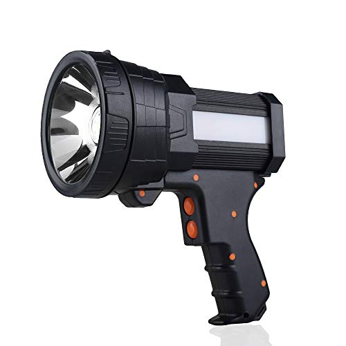 YIERBLUE Rechargeable spotlight, Super Bright 6000 Lumen LED Flash...