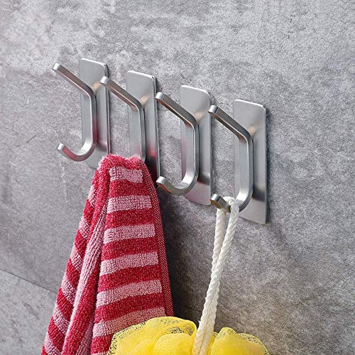 YIGII Towel Hook/Adhesive Hooks - Wall Hooks for Coat/Robe/Towels ...