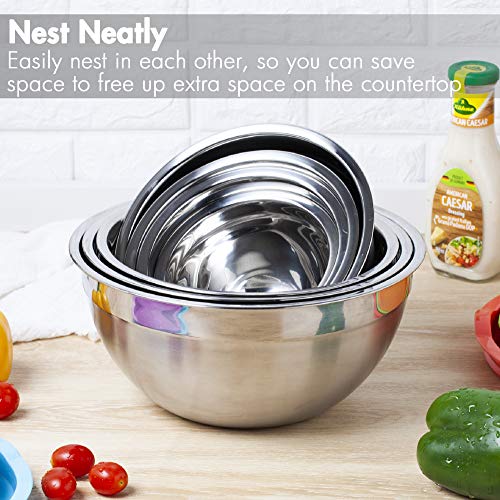 YIHONG 7 Piece Mixing Bowls with Lids for Kitchen, Stainless Steel...