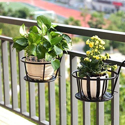 Yimeezuyu Hanging Railing Planter Iron Art Hanging Baskets Flower ...