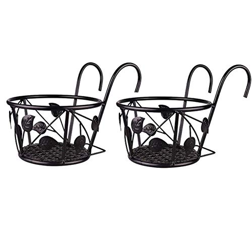 Yimeezuyu Hanging Railing Planter Iron Art Hanging Baskets Flower ...