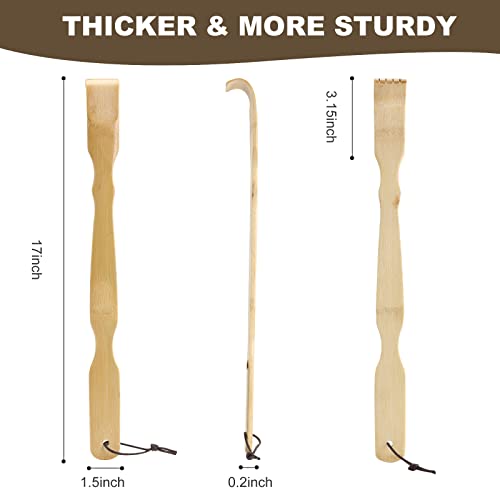 YIMICOO 2 Pack Wooden Bamboo Back Scratcher, 17 Inch Long Handle B...