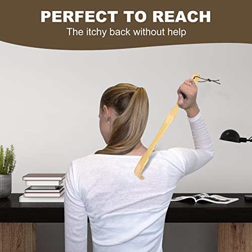 YIMICOO 2 Pack Wooden Bamboo Back Scratcher, 17 Inch Long Handle B...
