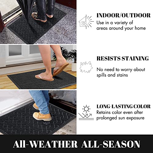 Yimobra Durable Front Door Mats, Heavy Duty Water Absorbent Mud Re...