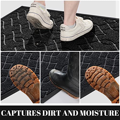 Yimobra Durable Front Door Mats, Heavy Duty Water Absorbent Mud Re...