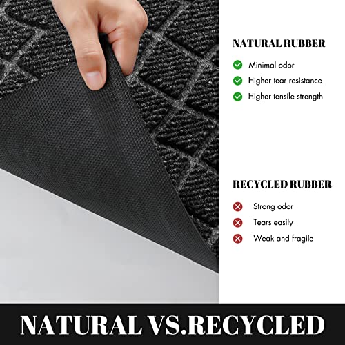 Yimobra Durable Front Door Mats, Heavy Duty Water Absorbent Mud Re...